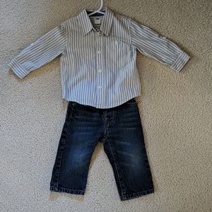 Tea Collection Boys Button Down Shirt and Jeans